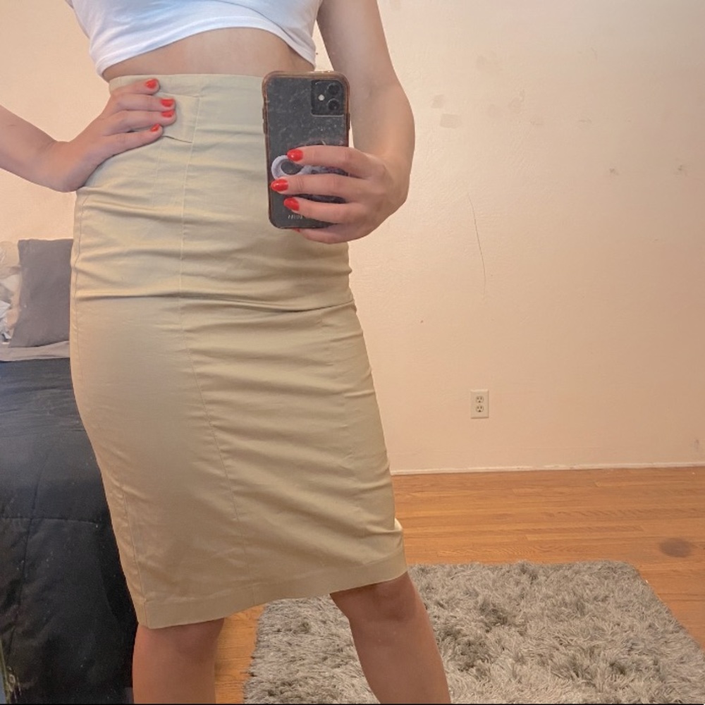 Tan New York & Company Pencil Skirt 7th Avenue Size 0